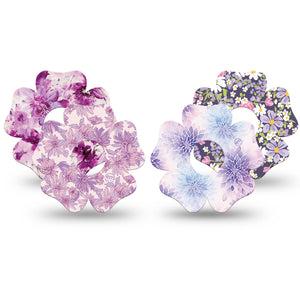 ExpressionMed Violet Garden Freestyle Libre 3 and Libre 3 Plus Flower, 4-Pack Tape Pinks and purples Adhesive Tape for Continuous Glucose Monitor