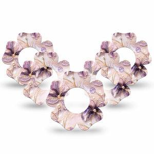 ExpressionMed Pink Pearls Freestyle Libre, Libre 2 Plus, and Abbott Lingo Flower, 5-Pack Sparkle glitter floral inspired Sensor Cover for Continuous Glucose Monitor