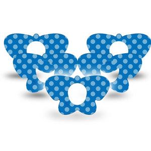 ExpressionMed Blue Polka Dots Dexcom G7 Butterfly Shape Tape, Dexcom Stelo Glucose Biosensor System, 5-Pack Tape Blue Polka Dots, Adhesive Tape CGM Design