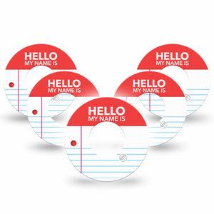 ExpressionMed Name Tag Freestyle Libre and Libre 2 Plus Tape, Abbott Lingo, 5-Pack Tape Type Two Awareness, Fixing Ring Tape Continuous Glucose Monitor Design