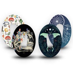 ExpressionMed Witching Hour Variety Pack Dexcom G6 Tape, 4-Pack Tape Variety Wiccan Inspired Patterns, Plaster Continuous Glucose Monitor Design