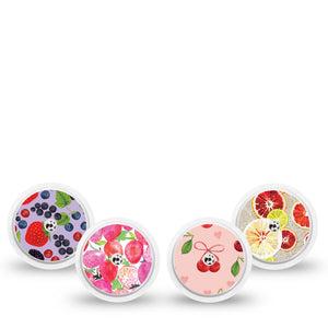 ExpressionMed Berrylicious Variety Pack Freestyle Libre and Libre 2 Plus Sticker, Abbott Lingo, 4-Pack Sticker Variety Pinks and Purples Fruit, Vinyl Graphics Continuous Glucose Monitor Design