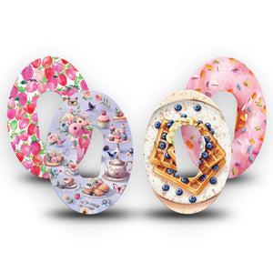 ExpressionMed Morning Delights Dexcom G6, 4-Pack Tape Fruits and pastries Decorative Adhesive Tape for CGM
