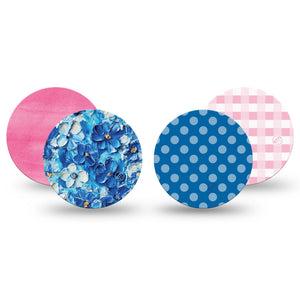 ExpressionMed Cotton Candy Coast Variety Pack Freestyle Libre 3 and Libre 3 Plus Overpatch, 4-Pack Tape Variety Gingham and Florals, Adhesive Patch CGM Design