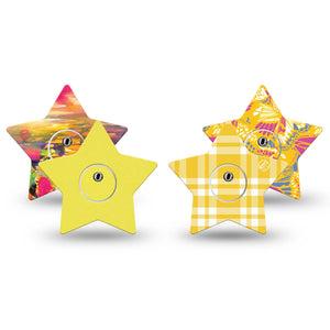 ExpressionMed Sunlit Yellow Freestyle Libre 3 and Libre 3 Plus Star, tape and sticker  yellow summer style Overlay Tape for CGM