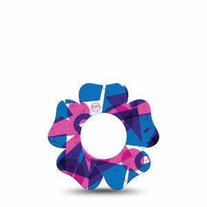 ExpressionMed Violet Vortex Freestyle Libre 2 and Libre 2 Plus Flower Shape Tape, Abbott Lingo, Single Tape Fun Geometric Shapes, Plaster CGM Design