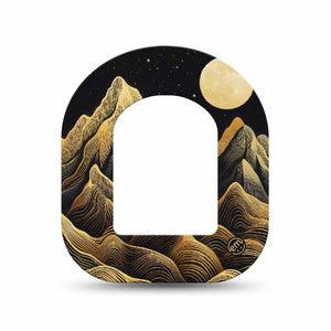 ExpressionMed Black Mountain Omnipod Mini Tape, Single Tape Desert Like Mountains, Adhesive Tape Pump Design