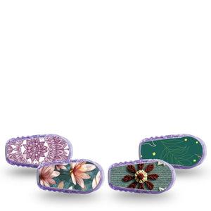 ExpressionMed Sage Petals Variety Pack Dexcom G6 Sticker, 4-pack Sticker Variety, Mossy Green Bouquet, Decorative Decal CGM Design