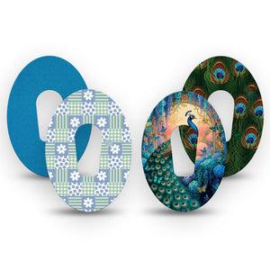 ExpressionMed Ornate Peacock Dexcom G6, 4-Pack Tape peacock plumage design Decorative Adhesive Tape for CGM