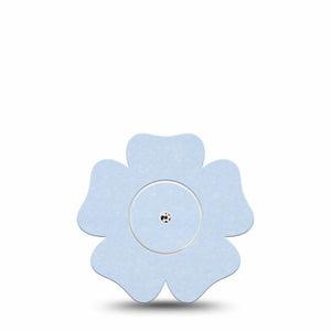 ExpressionMed Light Wash Jeans Freestyle Libre 2 and Libre 2 Plus Flower Shape Tape, Abbott Lingo, Single Tape and Single Sticker Solid Color, Plaster CGM Design