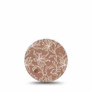ExpressionMed Mocha Mousse Lace Freestyle Libre 3 and Libre 3 Plus Overpatch, Single Tape Delicate Floral Pattern, Adhesive Patch CGM Design