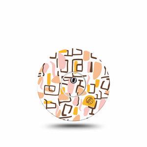 ExpressionMed Squiggles Freestyle Libre 3 and Libre 3 Plus Sticker and Tape,  Fun Pink Yellow Pattern, Vinyl Sticker and Tape Pairing CGM Design