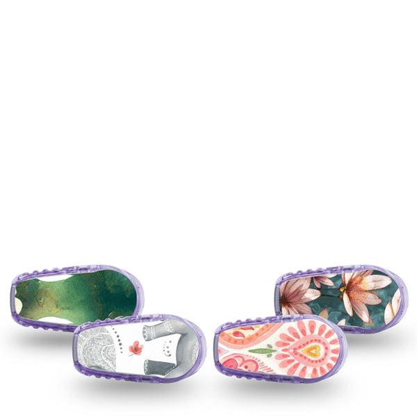 ExpressionMed Balance Bloom Dexcom G6 Sticker, 4-Pack Sticker calming botanical illustration Adhesive Tape for CGM