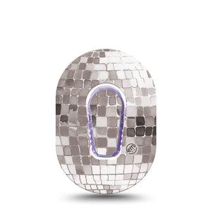ExpressionMed Mirror Ball Dexcom G6 Mini, Single Tape and Single Sticker Disco ball inspired Waterproof Adhesive Tape for CGM
