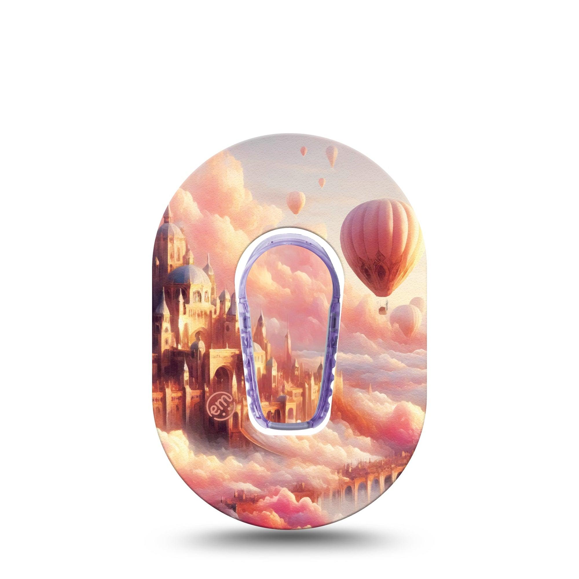 ExpressionMed Dreamy Skies Dexcom G6 Mini Tape, Single Tape and Single Sticker Pastel Fantasy, Adhesive Tape CGM Design