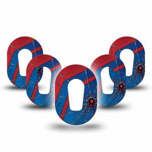 ExpressionMed Spider Man Dexcom G6 Mini Tape 5-Pack Tape Comic Spider Hero, Adhesive Tape CGM Design