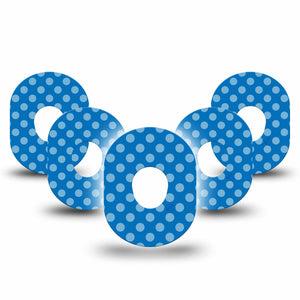 ExpressionMed Blue Polka Dots Dexcom G7 Tape, Dexcom Stelo Glucose Biosensor System, 5-Pack Tape Classic Polka Dots, Overlay Tape CGM Design
