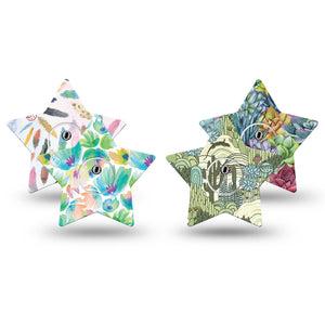 ExpressionMed Desert Succulent Variety Pack  Freestyle Libre 3 and Libre 3 Plus Star Shape Tape 4-Pack Tape and 4-Pack Sticker Variety Dry Cactus Habitat Desert, Patch CGM Design