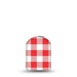 ExpressionMed Red Gingham Omnipod Sticker, Pod Full Wrap Sticker Red checker print Best Covers For Pump