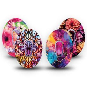 ExpressionMed Prism Ink Dexcom G6, tape and sticker ink texture pattern Waterproof Plaster for Continuous Glucose Monitor