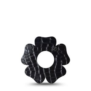 ExpressionMed Black Aligator Skin Infusion Set Flower Shape Tape 5-Pack Tape Cool Alligator Skin Inspired, Plaster Continuous Glucose Monitor Design