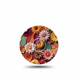 ExpressionMed 3D Floral Freestyle Libre 3 Tape Single Tape and Single Sticker 3D-Look Floral Design, Adhesive Tape CGM Design