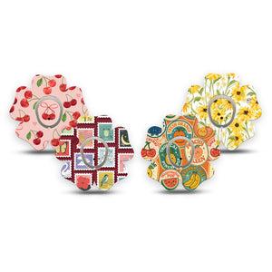 ExpressionMed Sweet Stickers Dexcom G7 and Dexcom Stelo Glucose Biosensor System Flower, tape and sticker  Fruits florals animals mix Fixing Ring Patch for CGM