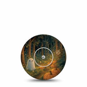 ExpressionMed Woodland Ghost Freestyle Libre, Libre 2 Plus, and Abbott Lingo, Single Tape and Single Sticker Halloween ghost aesthetic Overlay Patch for CGM