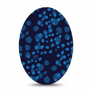 ExpressionMed Blue Drops Medtronic Guardian Enlite Universal Oval, Single Tape Circular Blue Shapes, Plaster CGM Design