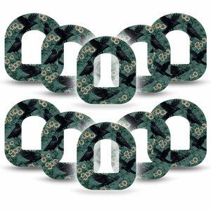 ExpressionMed Crows Omnipod, 10-Pack gothic Halloween daisy print Sensor Decoration For Insulin Pump