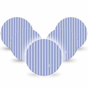 ExpressionMed Blue Stripes Freestyle Libre, Libre 2 Plus, and Abbott Lingo OverPatch, 5-Pack White and blue pin stripes Best Covers for CGM