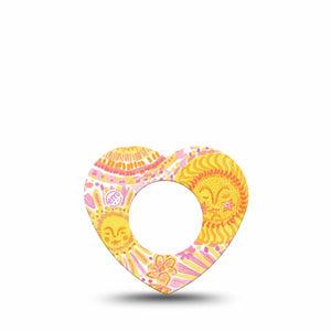 ExpressionMed Bright Sunshine Freestyle Libre, Libre 2 Plus, and Abbott Lingo Heart, Single Tape sunny yellow pattern Overlay Tape for CGM