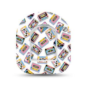 ExpressionMed Vintage Music Tapes Omnipod Surface Center Sticker and Tape  Funky Bright Music Tapes,  Vinyl Sticker and Tape Design Pump Design