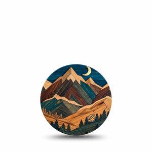 ExpressionMed Wood Mountains Freestyle Libre 3 and Libre 3 Plus OverPatch, Single Tape nature inspired print Adhesive Tape for CGM