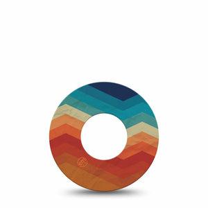 ExpressionMed Retro Winter Coat Freestyle Libre and Libre 2 Plus Tape, Abbott Lingo, Single Tape Color Block Style, Fixing Ring Tape Continuous Glucose Monitor Design