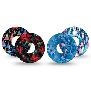 ExpressionMed North Pole Freestyle Libre 3 and Libre 3 Plus, 4-Pack Tape, Christmas Decoration Sensor Cover for CGM
