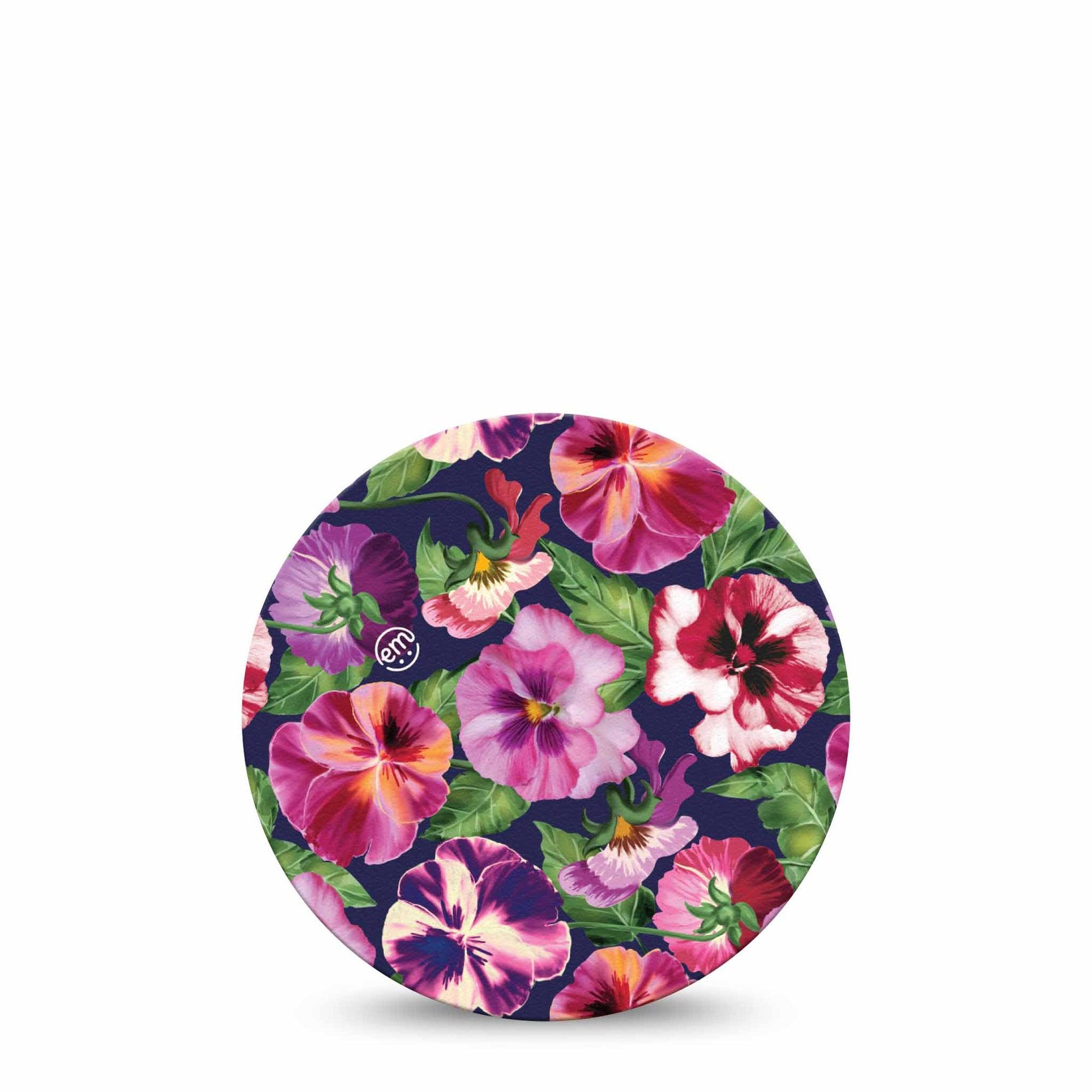 ExpressionMed Flower Girl Pansies Freestyle Libre Overpatch, Abbott Lingo, Single Tape Cold Weather Floral, Fixing Ring Patch CGM Design