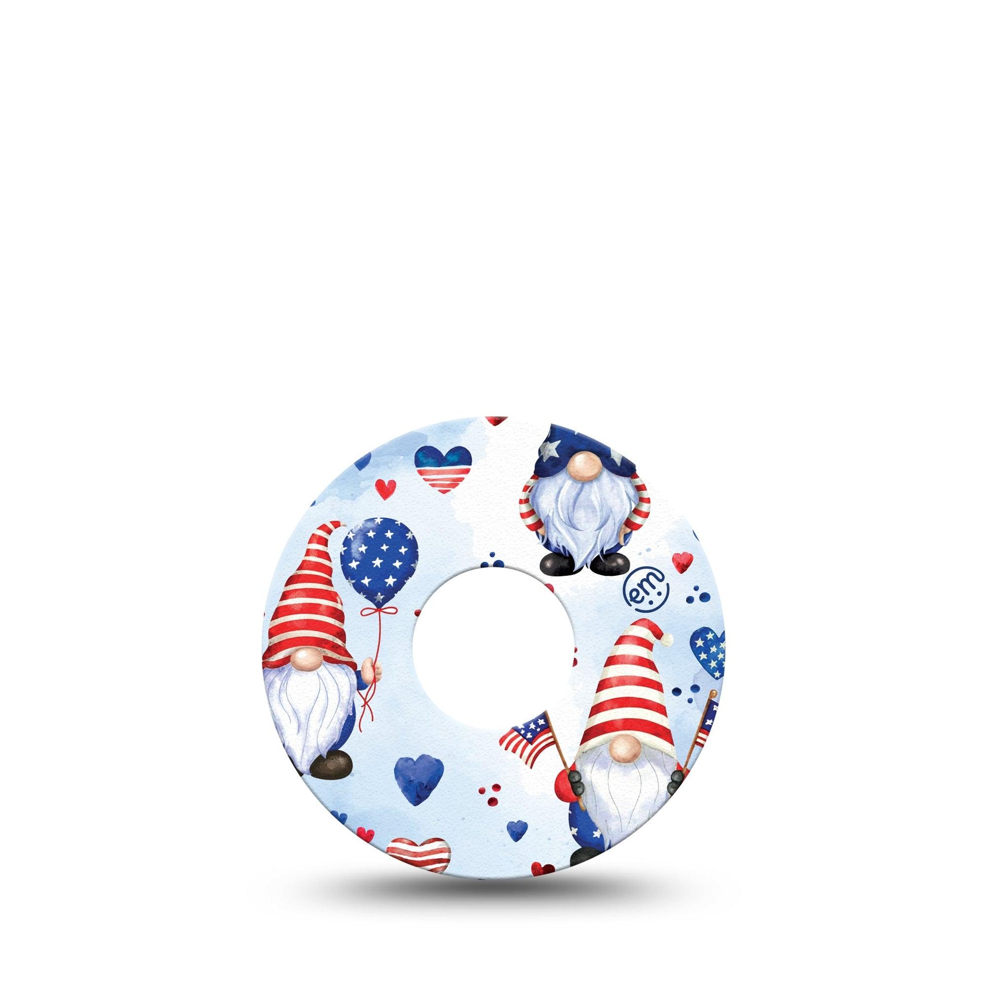 ExpressionMed Summer Gnomies Freestyle Libre 3 Tape Single red white blue flower mix Adhesive Tape CGM Design