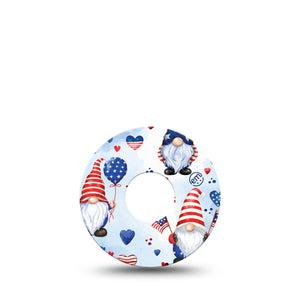 ExpressionMed Summer Gnomies Freestyle Libre 3 Tape Single red white blue flower mix Adhesive Tape CGM Design