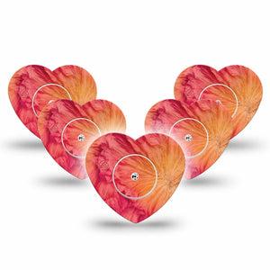 ExpressionMed Ruffles Freestyle Libre, Libre 2 Plus, and Abbott Lingo Heart, 5-Pack Tape and 5-Pack Sticker Ruffle floral inspired Plaster for Continuous Glucose Monitor