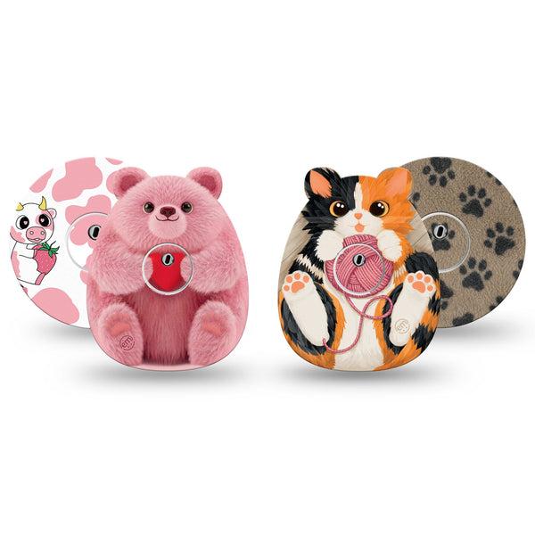 ExpressionMed Cozy Critters Freestyle Libre 3 and Libre 3 Plus, tape and sticker  Fuzzy animal inspired Fixing Ring Tape for Continuous Glucose Monitor