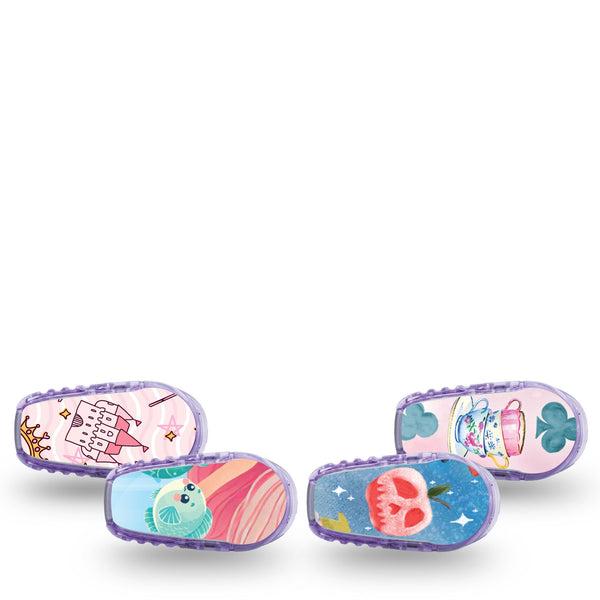 ExpressionMed Enchanted Kingdom Variety Pack Dexcom G6 Sticker, 4-Pack Sticker Variety Fairytale Inspired, Vinyl Decoration Continuous Glucose Monitor Design