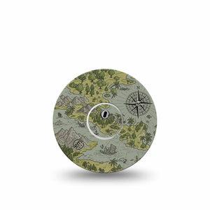 ExpressionMed Navigation Freestyle Libre 3 and Libre 3 Plus Tape, Single Tape and Single Sticker Adventure Themed, Adhesive Tape Continuous Glucose Monitor Design