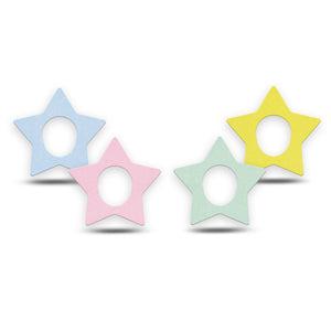 ExpressionMed Solids Variety Pack Dexcom G7 Star Shape Tape, Dexcom Stelo Glucose Biosensor System, 4-Pack Tape Variety, Plain Colorful Mix, Overlay Patch CGM Design