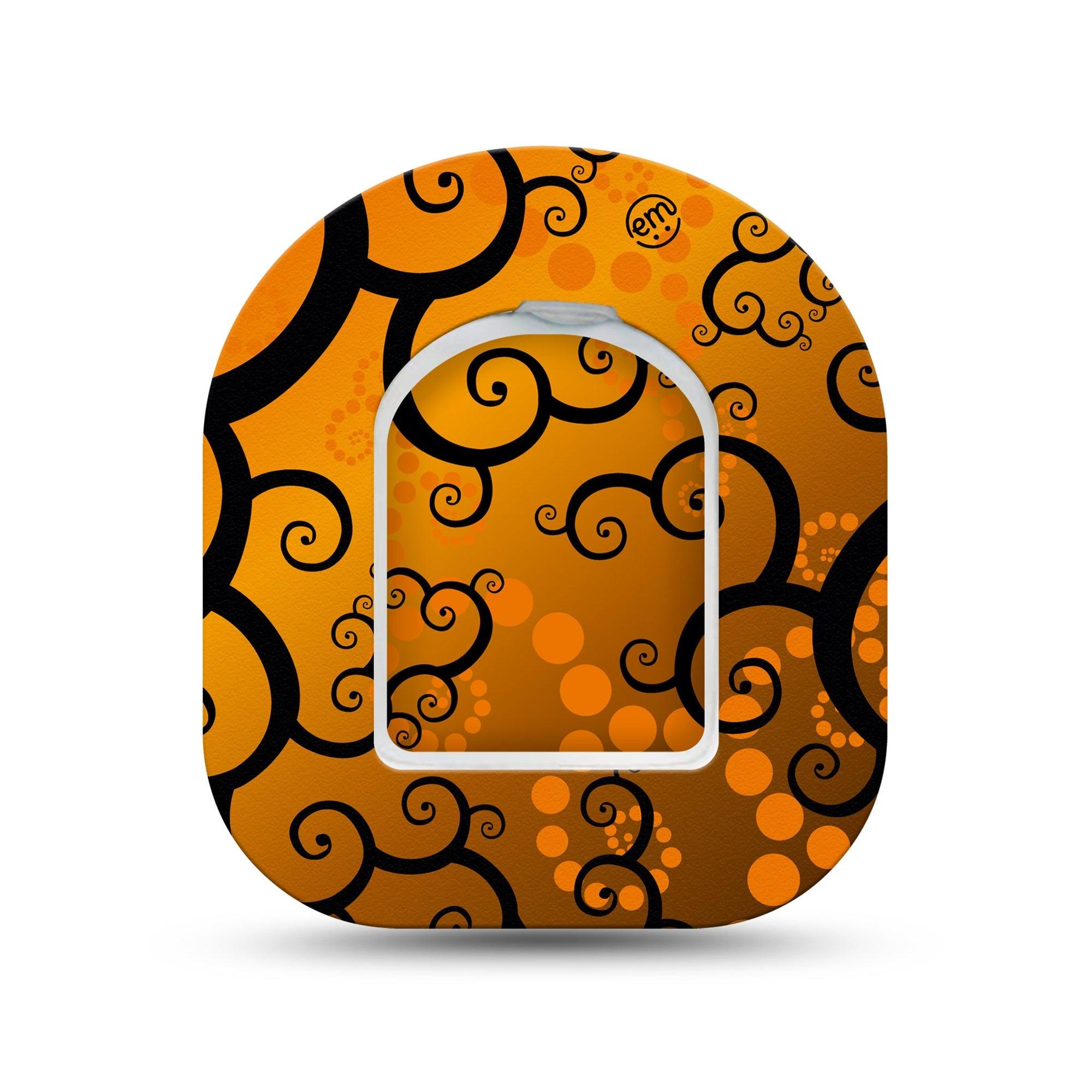 ExpressionMed Halloween Dreams Omnipod Surface Center Sticker and Mini Tape Spooky Spiral Dreams Inspired Vinyl Sticker and Tape Design Pump Design