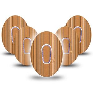 ExpressionMed Golden Oxford Dexcom G6, 5-Pack Tape and 5-Pack Sticker Stripe pattern Decorative Decal for CGM