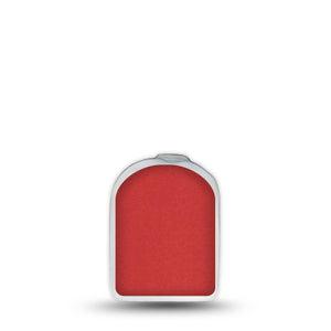 ExpressionMed Cherry Red Omnipod Surface Center Sticker, Single Sticker Only Basic Color, Vinyl Decoration Pump Design