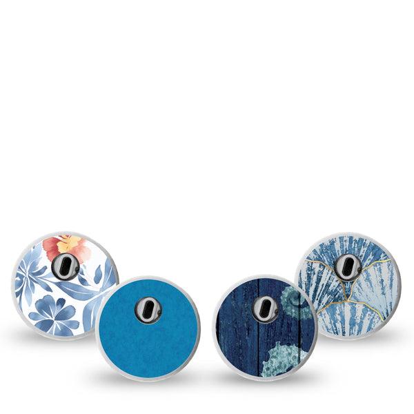 ExpressionMed Seascape Freestyle Libre 3 and Libre 3 Plus Sticker, 4-Pack Sticker ocean life illustration pattern Vinyl Decoration for CGM