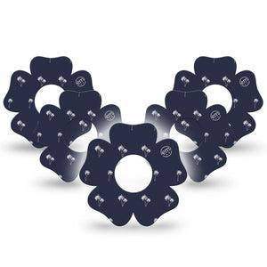 ExpressionMed Palm Trees Infusion Set Flower Shape Tape 10-Pack Tape Palm Shadows, Plaster Continuous Glucose Monitor Design