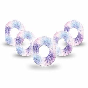 ExpressionMed Wisteria Fade Dexcom G7 and Dexcom Stelo Glucose Biosensor System Mini, 5-Pack Faded purple petals Accessories for Continuous Glucose Monitor